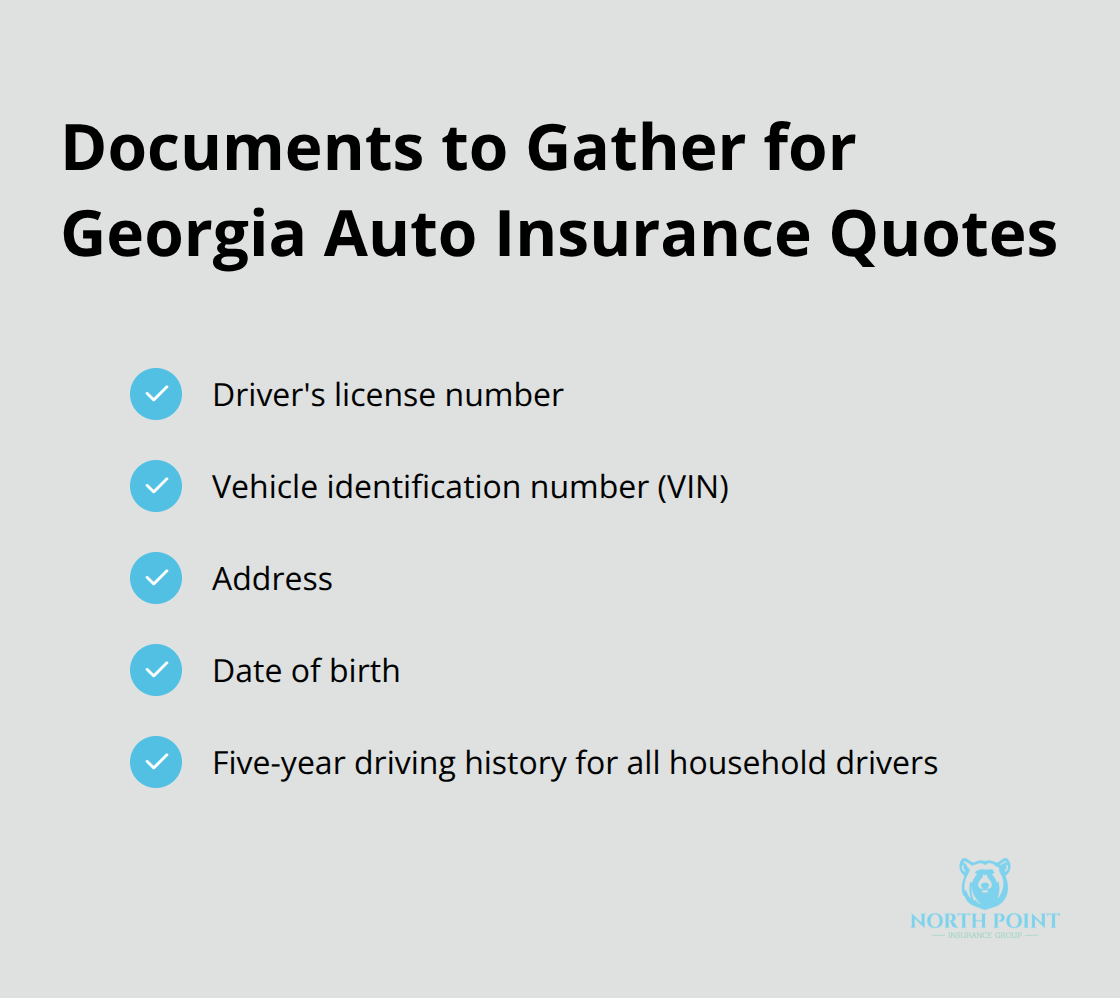 Checklist of information to prepare before requesting Georgia auto insurance quotes - Auto insurance options Georgia