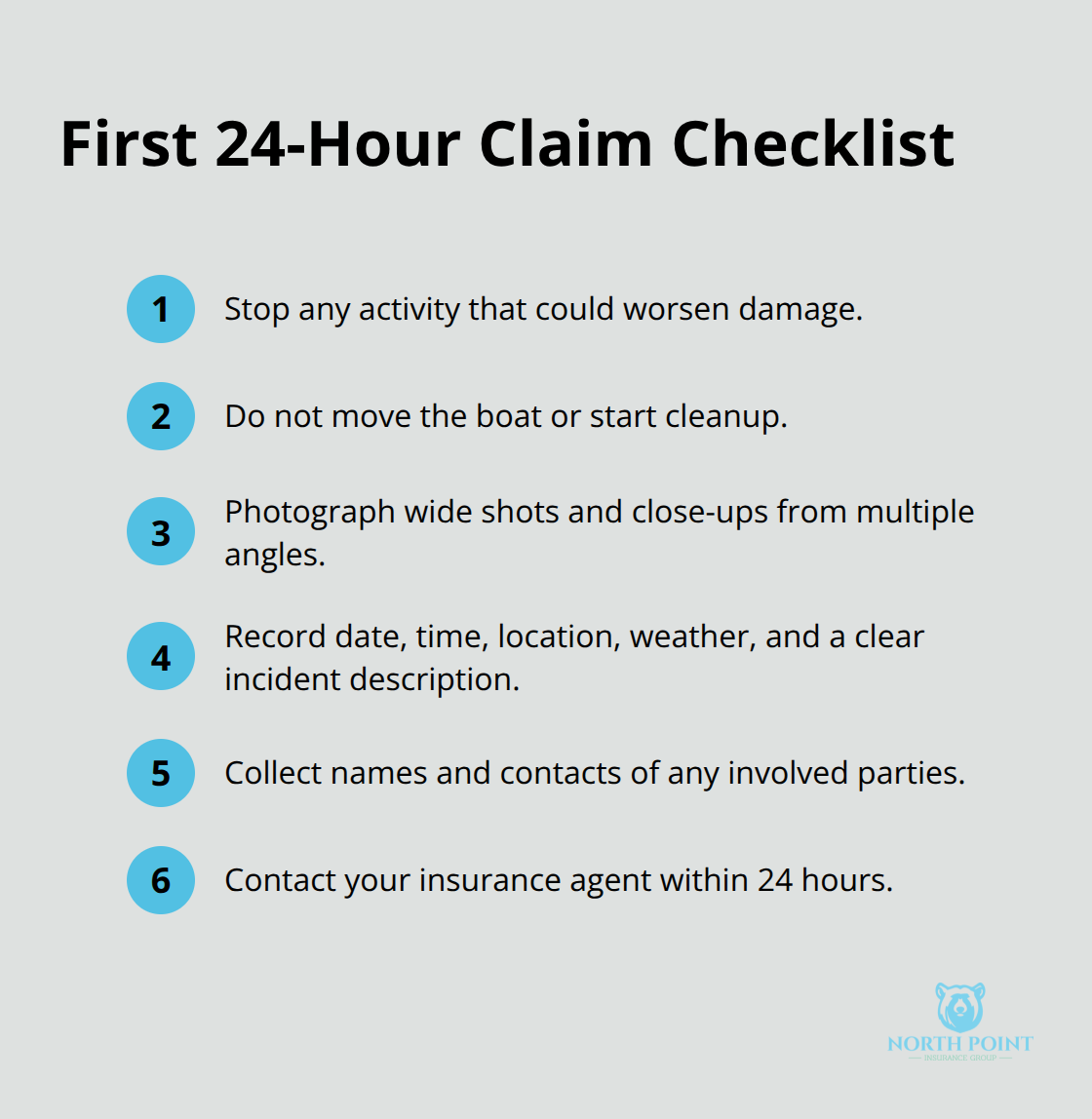 Quick actions to protect your boat insurance claim in the first hours - Boat insurance claims guide
