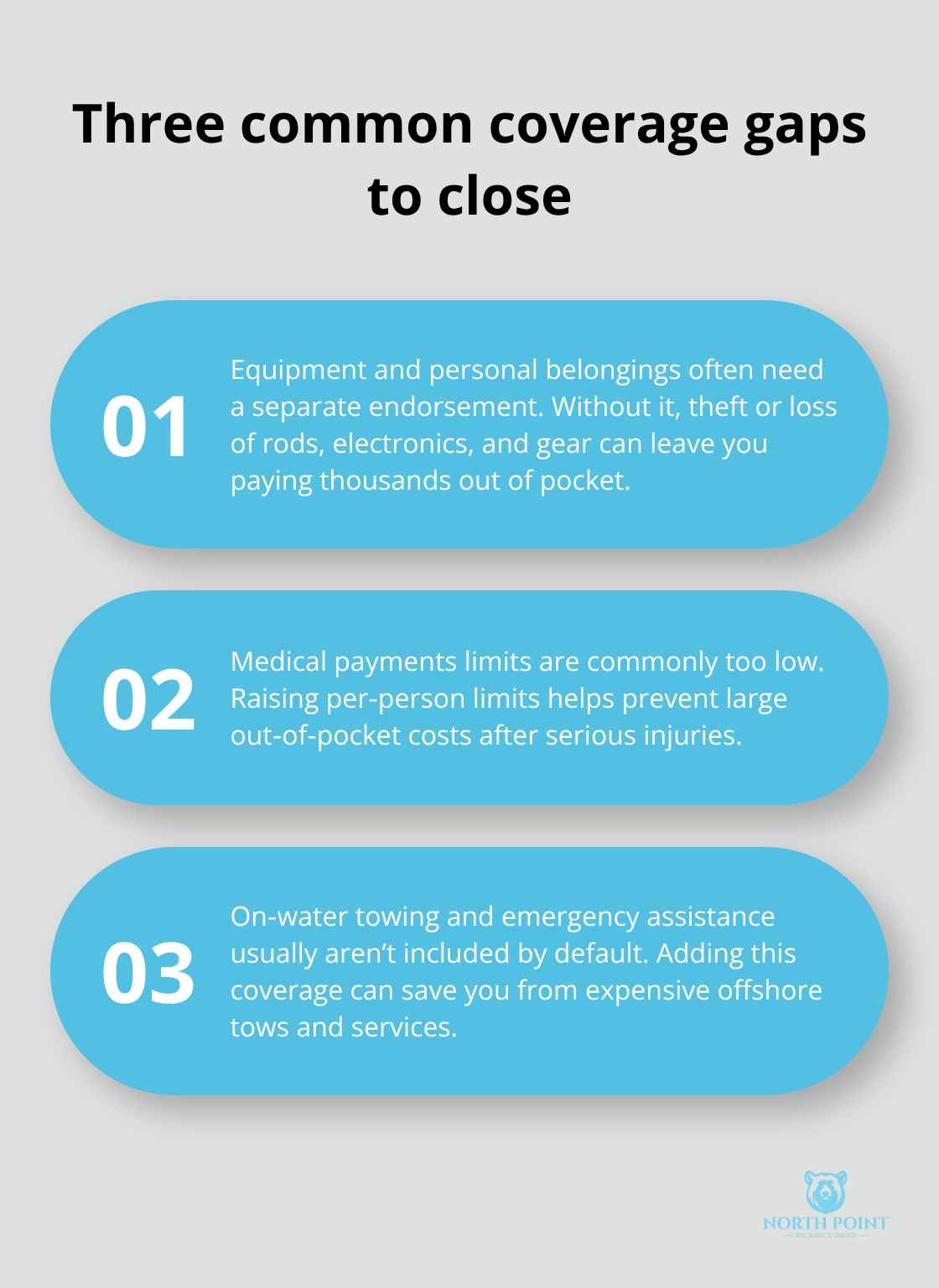 Explanation of three frequent boat insurance gaps in the U.S. - Boat insurance coverage explained