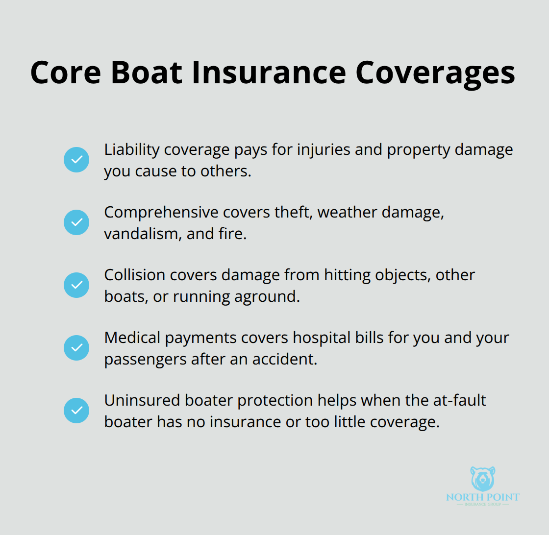 Essential coverages Georgia boaters should consider: liability, comprehensive, collision, medical payments, and uninsured boater protection. - Boat policy options Georgia